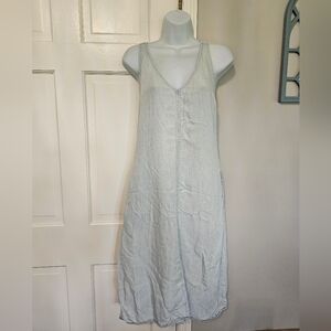 Chic Light Blue Sleeveless Midi Dress